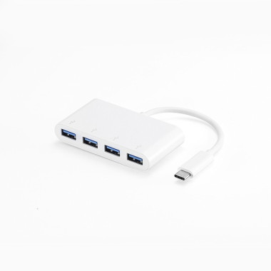 D2 Diffusion D2HUBUSB4PORTB hub & concentrateur USB 3.2 Gen 1 (3.1 Gen 1) Type-C Blanc