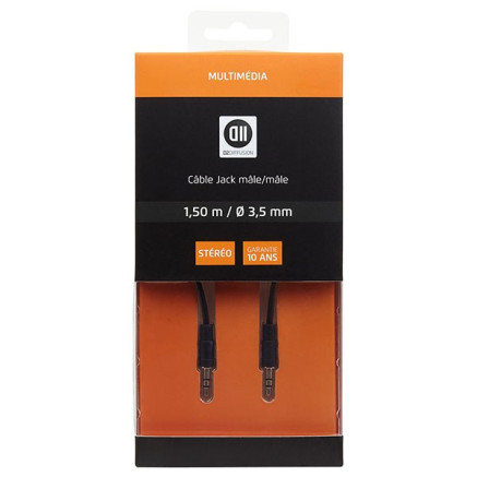 D2 Diffusion D2JK150MU câble audio 1,5 m 3,5mm Noir