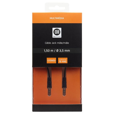 D2 Diffusion D2JK150MU câble audio 1,5 m 3,5mm Noir