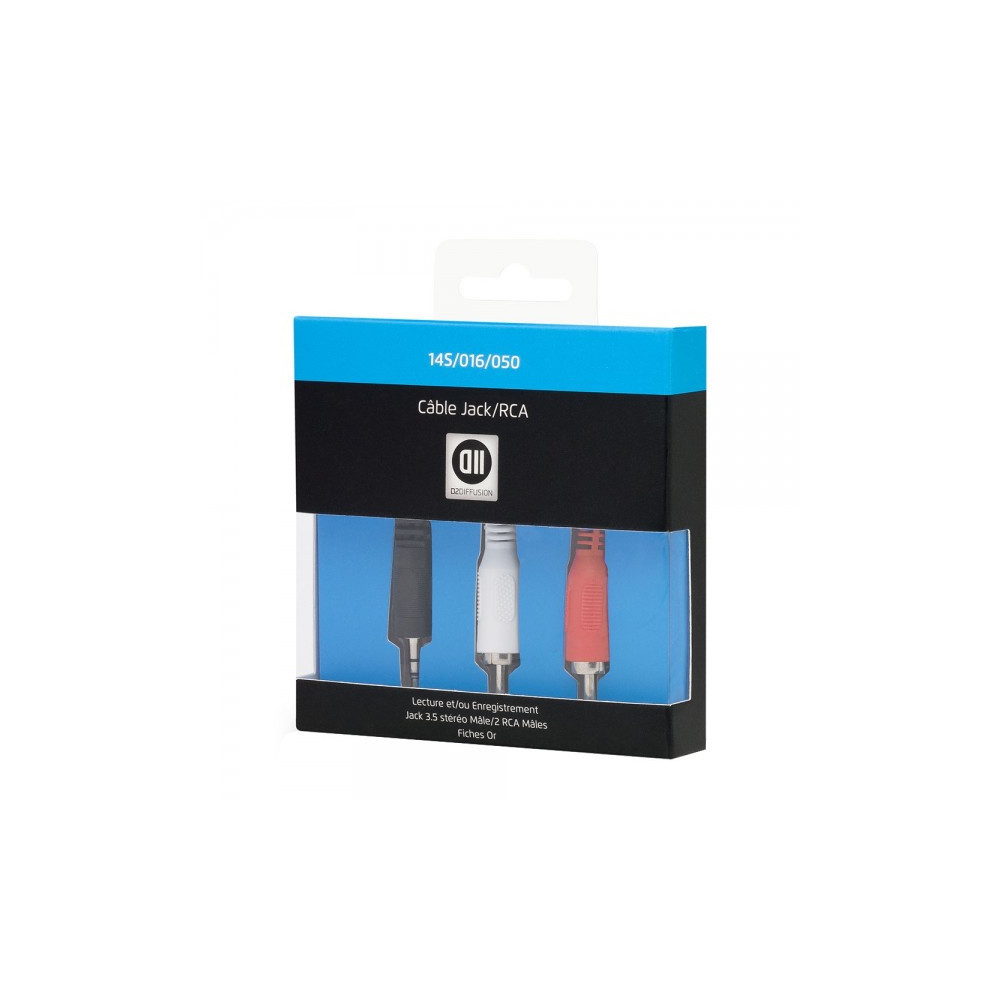 D2 Diffusion D2JKRCA050 câble audio 0,5 m 3,5mm 2 x RCA Noir D2 Diffusion D2JKRCA050 câble audio 0,5 m 3,5mm 2 x RCA Noir