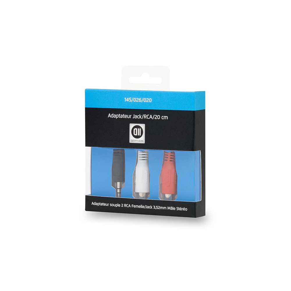 D2 Diffusion D2JKRCAF020 câble audio 0,2 m 3,5mm 2 x RCA Noir D2 Diffusion D2JKRCAF020 câble audio 0,2 m 3,5mm 2 x RCA Noir