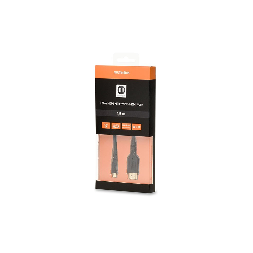 D2 Diffusion D2MICROHDMI150MU câble HDMI 1,5 m HDMI Type C (Mini) HDMI Type A (Standard) Noir D2 Diffusion D2MICROHDMI150MU câble HDMI 1,5 m HDMI Type C (Mini) HDMI Type A (Standard) Noir