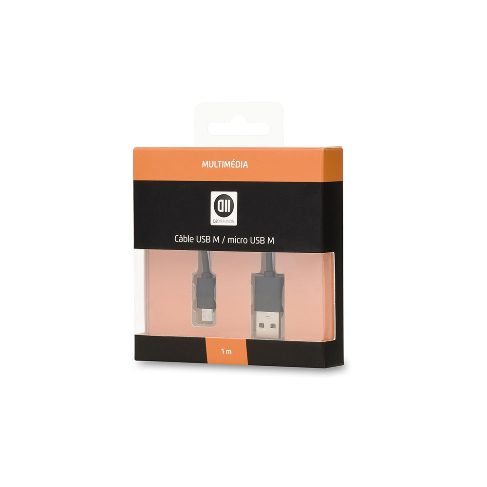 D2 Diffusion D2MICROUSB100N câble USB USB 2.0 1 m USB A Micro-USB A Noir D2 Diffusion D2MICROUSB100N câble USB USB 2.0 1 m USB A Micro-USB A Noir