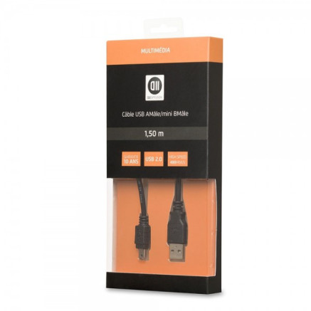 D2 Diffusion D2MINIUSB150 câble USB USB 2.0 1,5 m USB A Mini-USB A Noir
