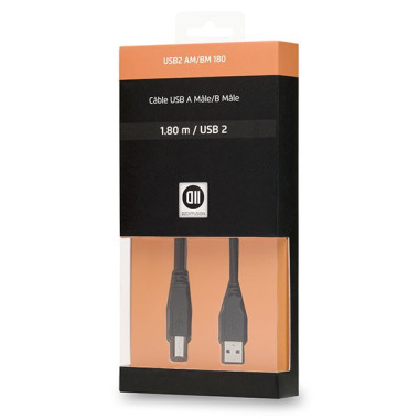 D2 Diffusion D2USBAB180 câble USB USB 2.0 1,8 m USB A USB B Noir