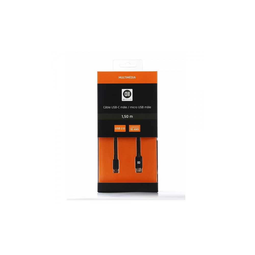 D2 Diffusion D2USBCMICUSB150 câble USB 1,5 m USB C Micro-USB A Noir D2 Diffusion D2USBCMICUSB150 câble USB 1,5 m USB C Micro-USB A Noir