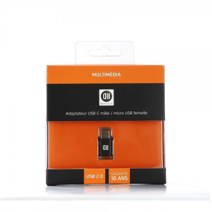 D2 Diffusion D2USBCMICUSBFADP changeur de genre de câble USB 2.0 Type C Micro-USB 2.0 Noir