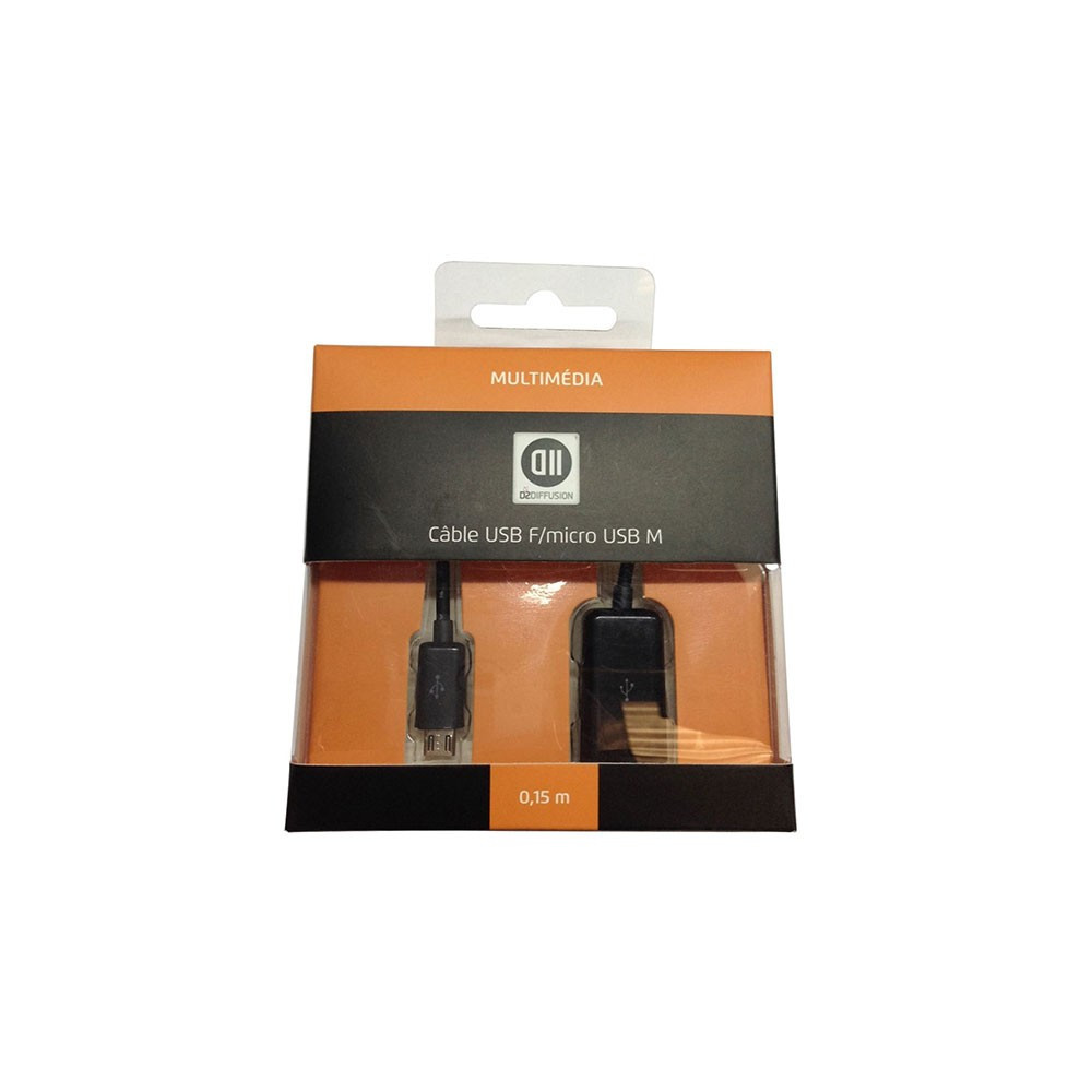 D2 Diffusion D2USBFMICROUSB015 câble USB 0,15 m USB A Micro-USB A Noir