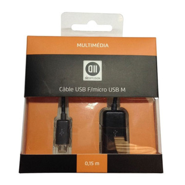 D2 Diffusion D2USBFMICROUSB015 câble USB 0,15 m USB A Micro-USB A Noir