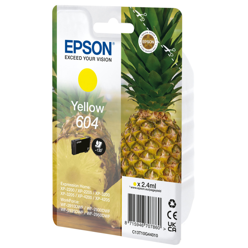 Epson 604 cartouche d'encre 1 pièce(s) Original Rendement standard Jaune Epson 604 cartouche d'encre 1 pièce(s) Original Rendement standard Jaune