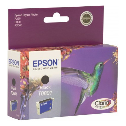 Epson Hummingbird T0801 Black Ink Cartridge cartouche d'encre Original Noir