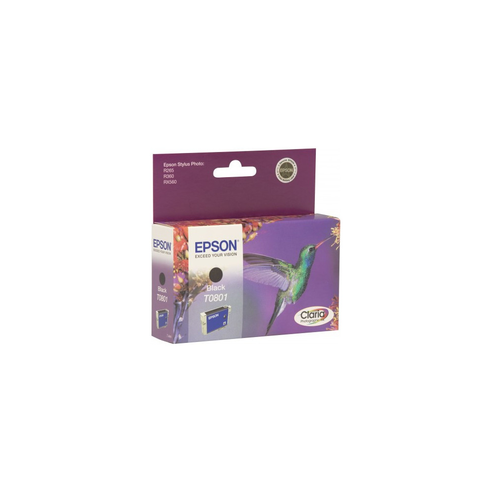Epson Hummingbird T0801 Black Ink Cartridge cartouche d'encre Original Noir