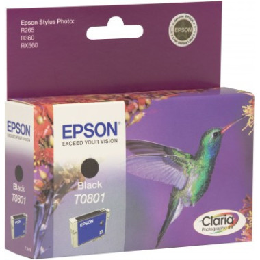 Epson Hummingbird T0801 Black Ink Cartridge cartouche d'encre Original Noir