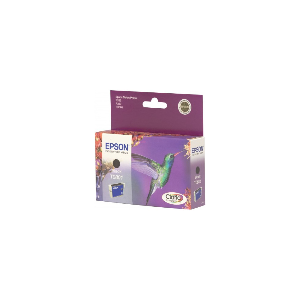 Epson Hummingbird T0801 Black Ink Cartridge cartouche d'encre Original Noir