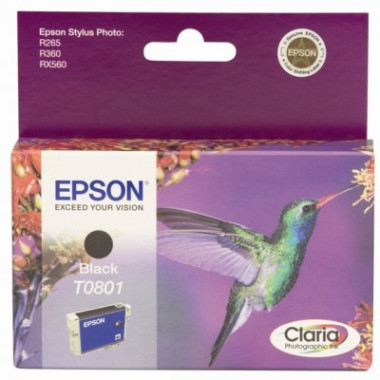 Epson Hummingbird T0801 Black Ink Cartridge cartouche d'encre Original Noir