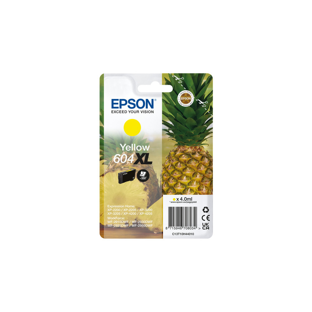 Epson 604XL cartouche d'encre 1 pièce(s) Original Rendement élevé (XL) Jaune Epson 604XL cartouche d'encre 1 pièce(s) Original Rendement élevé (XL) Jaune