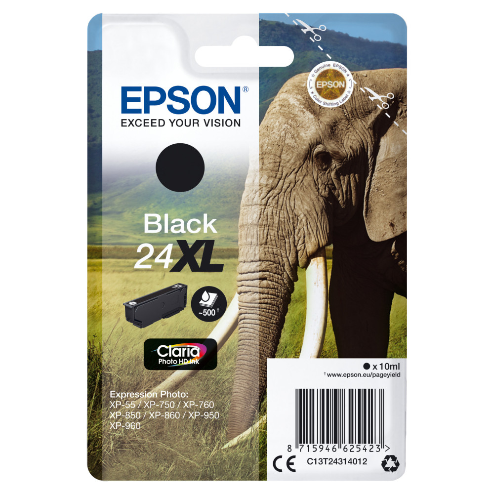 Epson Elephant Cartouche "Eléphant" - Encre Claria Photo HD N (XL) Epson Elephant Cartouche "Eléphant" - Encre Claria Photo HD N (XL)