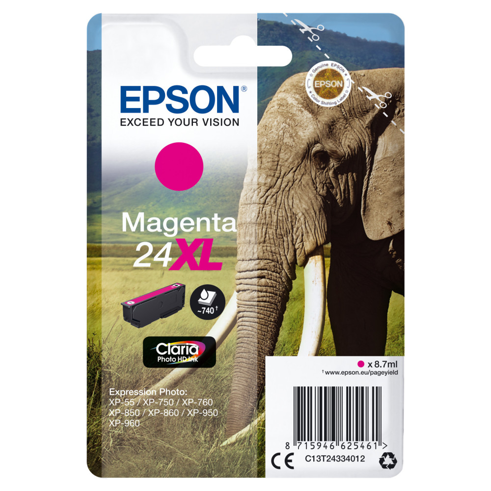 Epson Elephant Cartouche "Eléphant" - Encre Claria Photo HD M (XL) Epson Elephant Cartouche "Eléphant" - Encre Claria Photo HD M (XL)