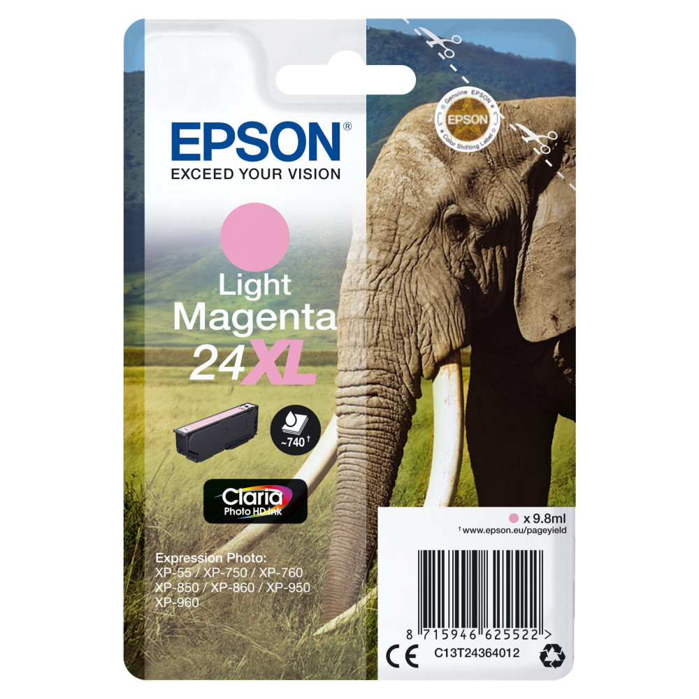 Epson Elephant Cartouche "Eléphant" - Encre Claria Photo HD Mc (XL) Epson Elephant Cartouche "Eléphant" - Encre Claria Photo HD Mc (XL)