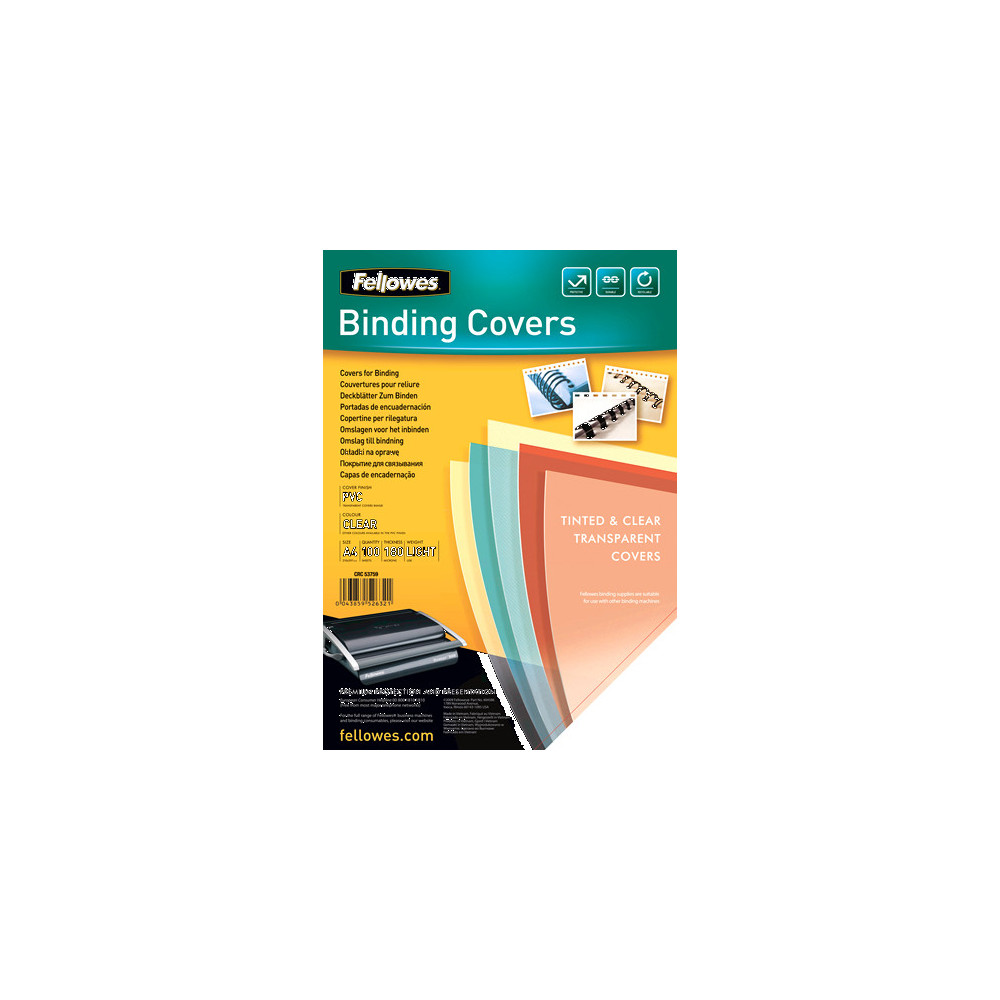 Fellowes 5375901 matériel de reliure A4 Plastique, PVC Transparent 100 pièce(s) Fellowes 5375901 matériel de reliure A4 Plastique, PVC Transparent 100 pièce(s)
