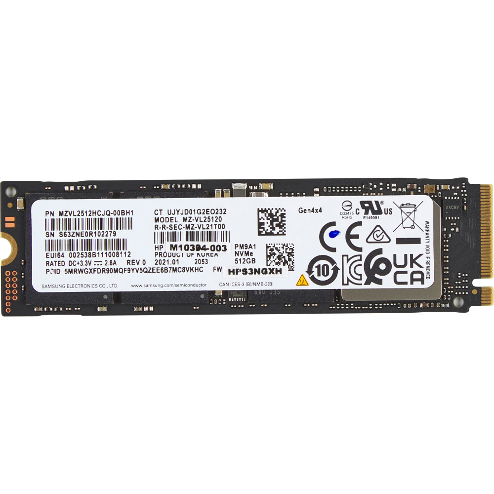 HP 512GB PCIe-4x4 NVMe M.2 SSD 512 Go PCI Express 4.0 HP 512GB PCIe-4x4 NVMe M.2 SSD 512 Go PCI Express 4.0