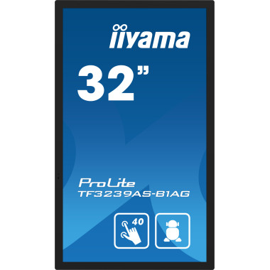 iiyama TF3239AS-B1AG affichage de messages Écran plat de signalisation numérique 80 cm (31.5") LED 500 cd m² 2.4K Ultra HD Noir