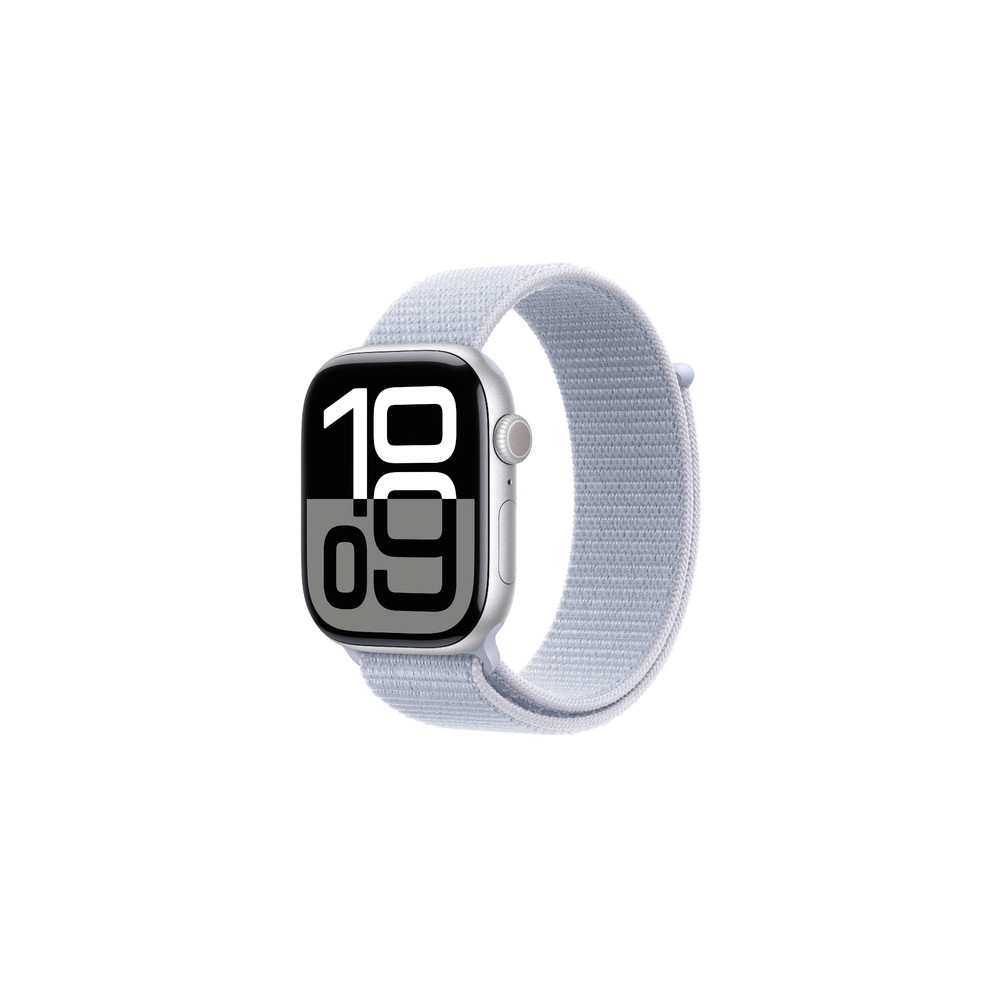 Apple Watch Series 10 (GPS) - 46 mm - aluminium argent  - montre intelligente avec boucle sport - deux couches de mati res te
