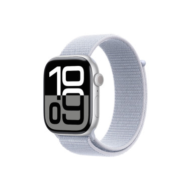 Apple Watch Series 10 (GPS) - 46 mm - aluminium argent  - montre intelligente avec boucle sport - deux couches de mati res te
