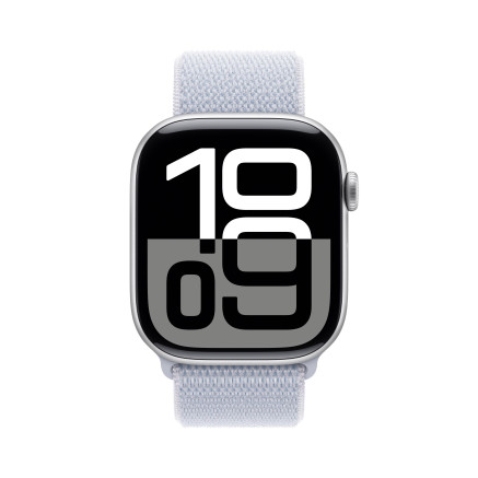 Apple Watch Series 10 (GPS) - 46 mm - aluminium argent  - montre intelligente avec boucle sport - deux couches de mati res te