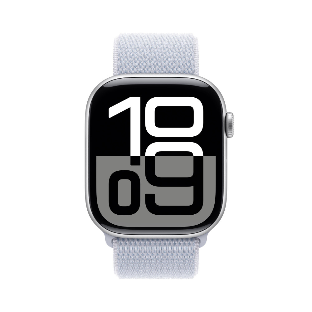Apple Watch Series 10 (GPS) - 46 mm - aluminium argent  - montre intelligente avec boucle sport - deux couches de mati res te