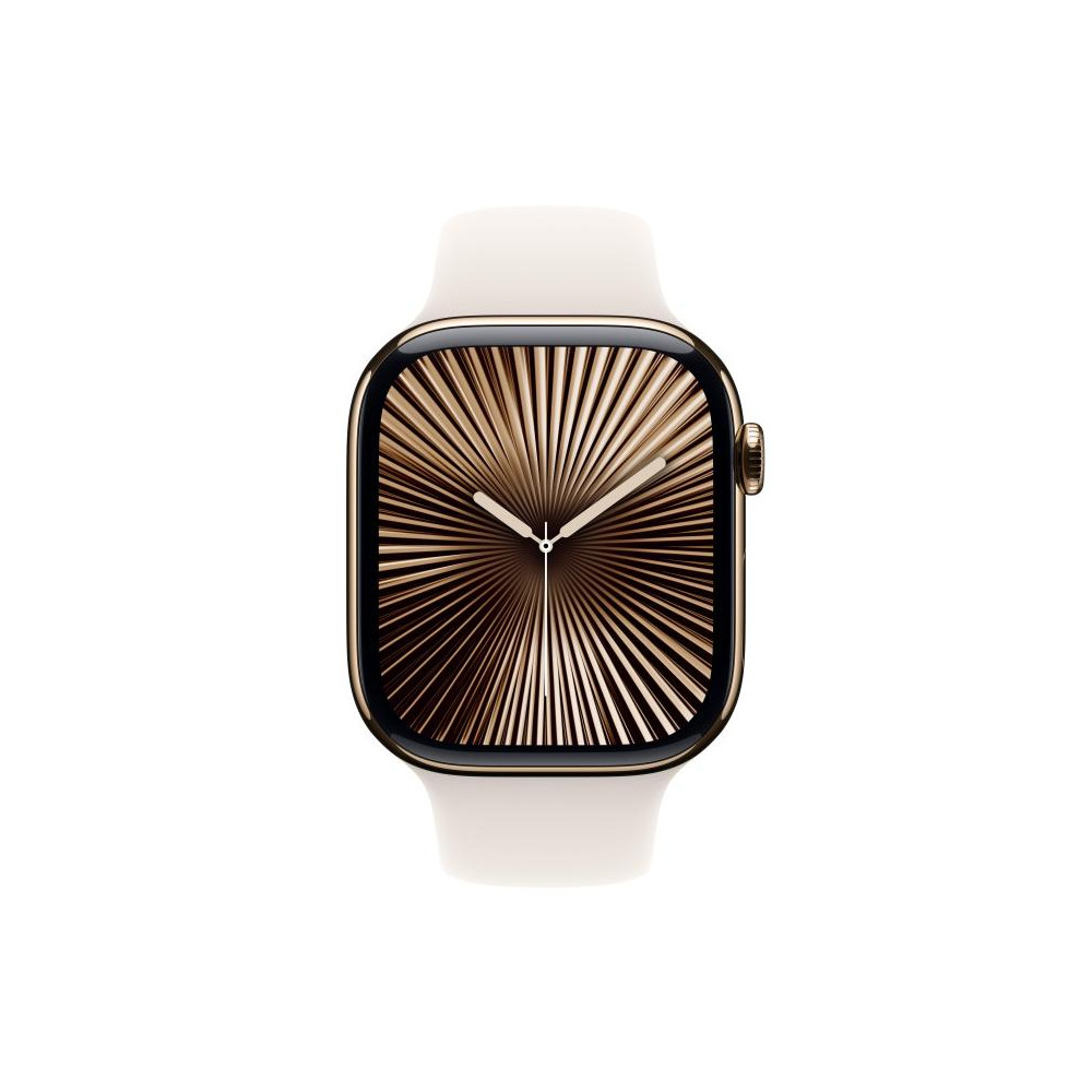 Apple Watch Series 10 (GPS + Cellular) - 46 mm - titane dor  - montre intelligente avec bande sport - fluoro lastom re - droi