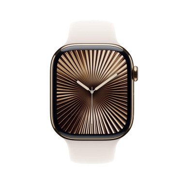Apple Watch Series 10 (GPS + Cellular) - 46 mm - titane dor  - montre intelligente avec bande sport - fluoro lastom re - droi