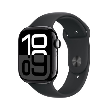 Apple Watch Series 10 (GPS + Cellular) - 46 mm - aluminium noir jais - montre intelligente avec bande sport - fluoro lastom r