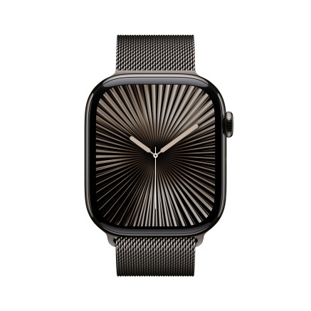 Apple Watch Series 10 (GPS + Cellular) - 46 mm - ardoise titane - montre intelligente avec boucle milanaise - maille en acier