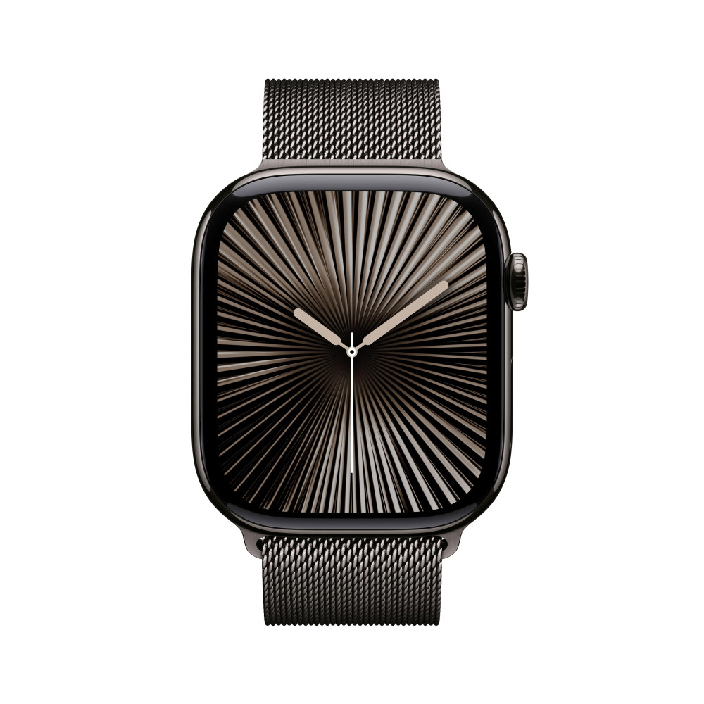 Apple Watch Series 10 (GPS + Cellular) - 46 mm - ardoise titane - montre intelligente avec boucle milanaise - maille en acier