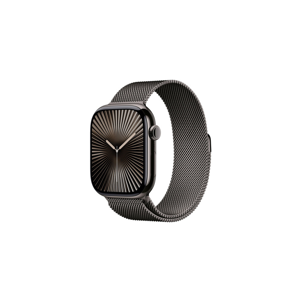 Apple Watch Series 10 (GPS + Cellular) - 46 mm - ardoise titane - montre intelligente avec boucle milanaise - maille en acier