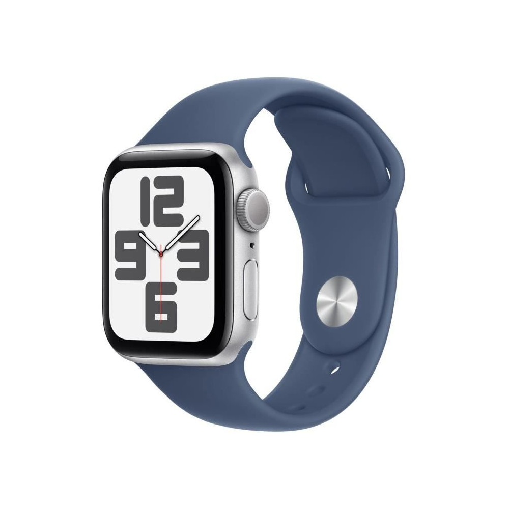 Apple Watch SE (GPS) - 2e g n ration - 40 mm - aluminium argent  - montre intelligente avec bande sport - fluoro lastom re -