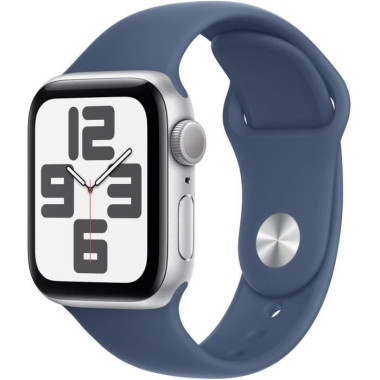 Apple Watch SE (GPS) - 2e g n ration - 40 mm - aluminium argent  - montre intelligente avec bande sport - fluoro lastom re -