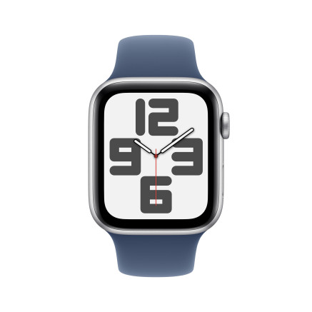 Apple Watch SE (GPS) - 2e g n ration - 44 mm - aluminium argent  - montre intelligente avec bande sport - fluoro lastom re -