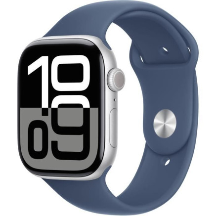 Apple Watch Series 10 (GPS + Cellular) - 46 mm - aluminium argent  - montre intelligente avec bande sport - fluoro lastom re