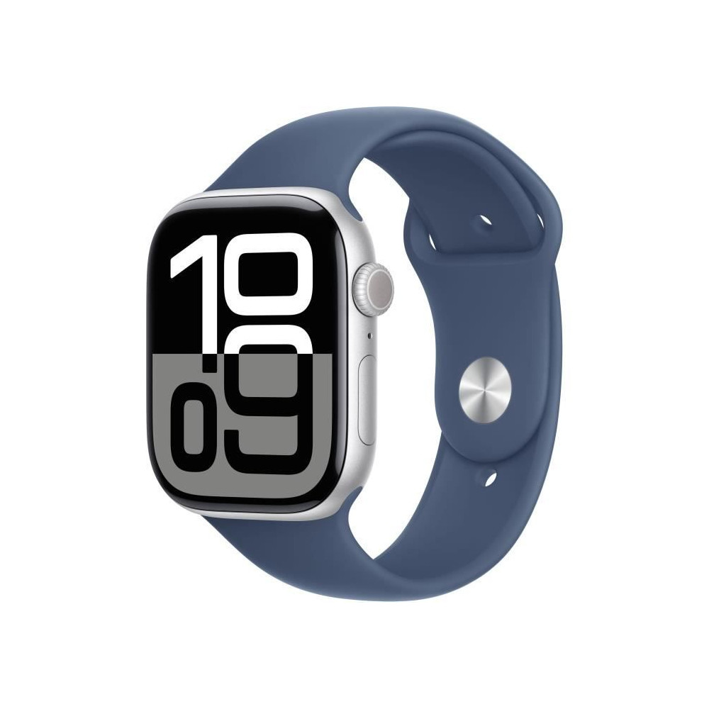 Apple Watch Series 10 (GPS + Cellular) - 46 mm - aluminium argent  - montre intelligente avec bande sport - fluoro lastom re