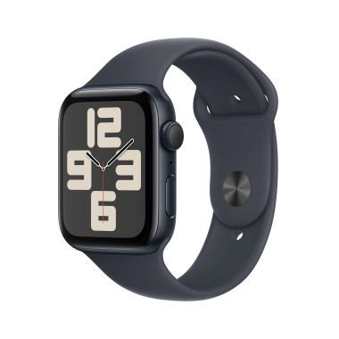 Apple Watch SE (GPS) - 2e g n ration - 44 mm - aluminium minuit - montre intelligente avec bande sport - fluoro lastom re - m