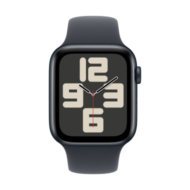 Apple Watch SE (GPS) - 2e g n ration - 44 mm - aluminium minuit - montre intelligente avec bande sport - fluoro lastom re - m
