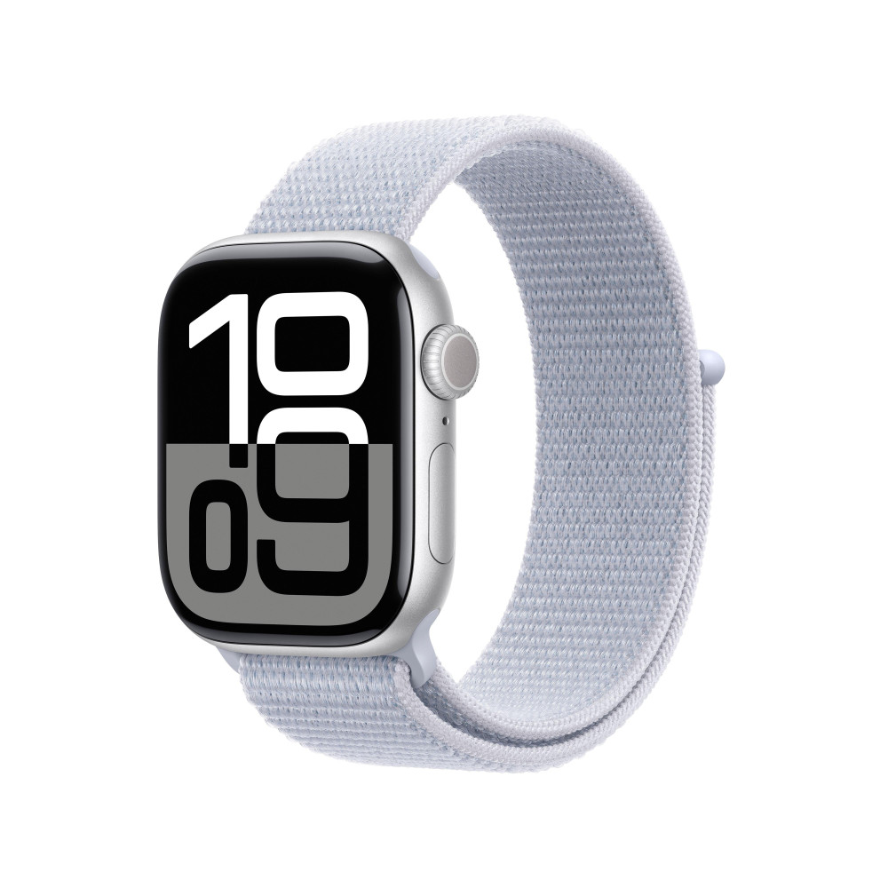 Apple Watch Series 10 (GPS) - 42 mm - aluminium argent  - montre intelligente avec boucle sport - deux couches de mati res te