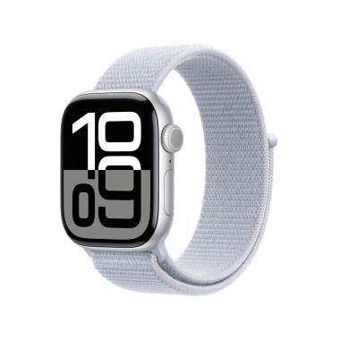 Apple Watch Series 10 (GPS) - 42 mm - aluminium argent  - montre intelligente avec boucle sport - deux couches de mati res te