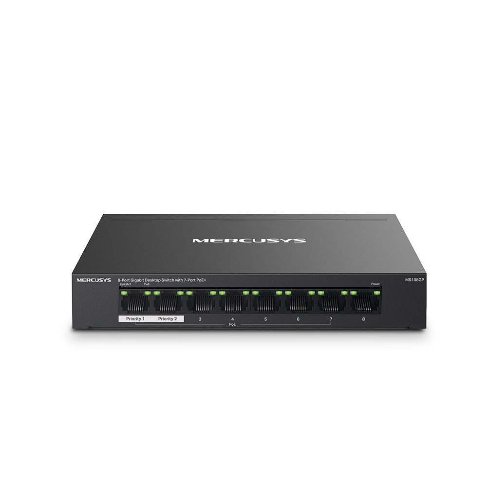Mercusys MS108GP commutateur réseau Géré Gigabit Ethernet (10 100 1000) Connexion Ethernet, supportant l'alimentation via ce Mercusys MS108GP commutateur réseau Géré Gigabit Ethernet (10 100 1000) Connexion Ethernet, supportant l'alimentation via ce