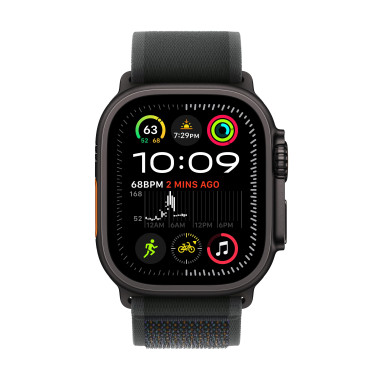 Apple Watch Ultra 2 - 49 mm - titane noir - montre intelligente avec Boucle Trail - tissage en nylon - noir - taille du brace