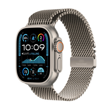 Apple Watch Ultra 2 - 49 mm - titanium naturel - montre intelligente avec boucle milanaise - taille du bracelet : M - 64 Go -