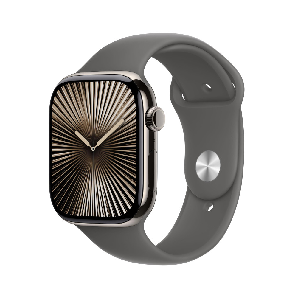 Apple Watch Series 10 (GPS + Cellular) - 46 mm - titanium naturel - montre intelligente avec bande sport - fluoro lastom re -