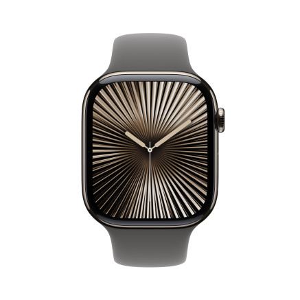 Apple Watch Series 10 (GPS + Cellular) - 46 mm - titanium naturel - montre intelligente avec bande sport - fluoro lastom re -